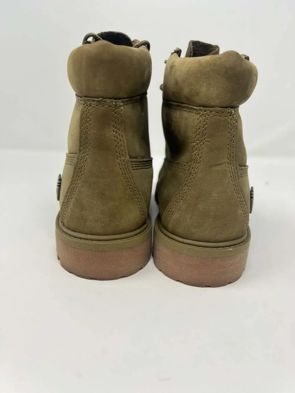 Timberland 6 Inch Premium Waterproof Boot 'Olive Green' for Boys, Size 4.5
